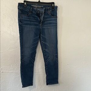 American Eagle Outfitters Dark Blue Ankle Jeans